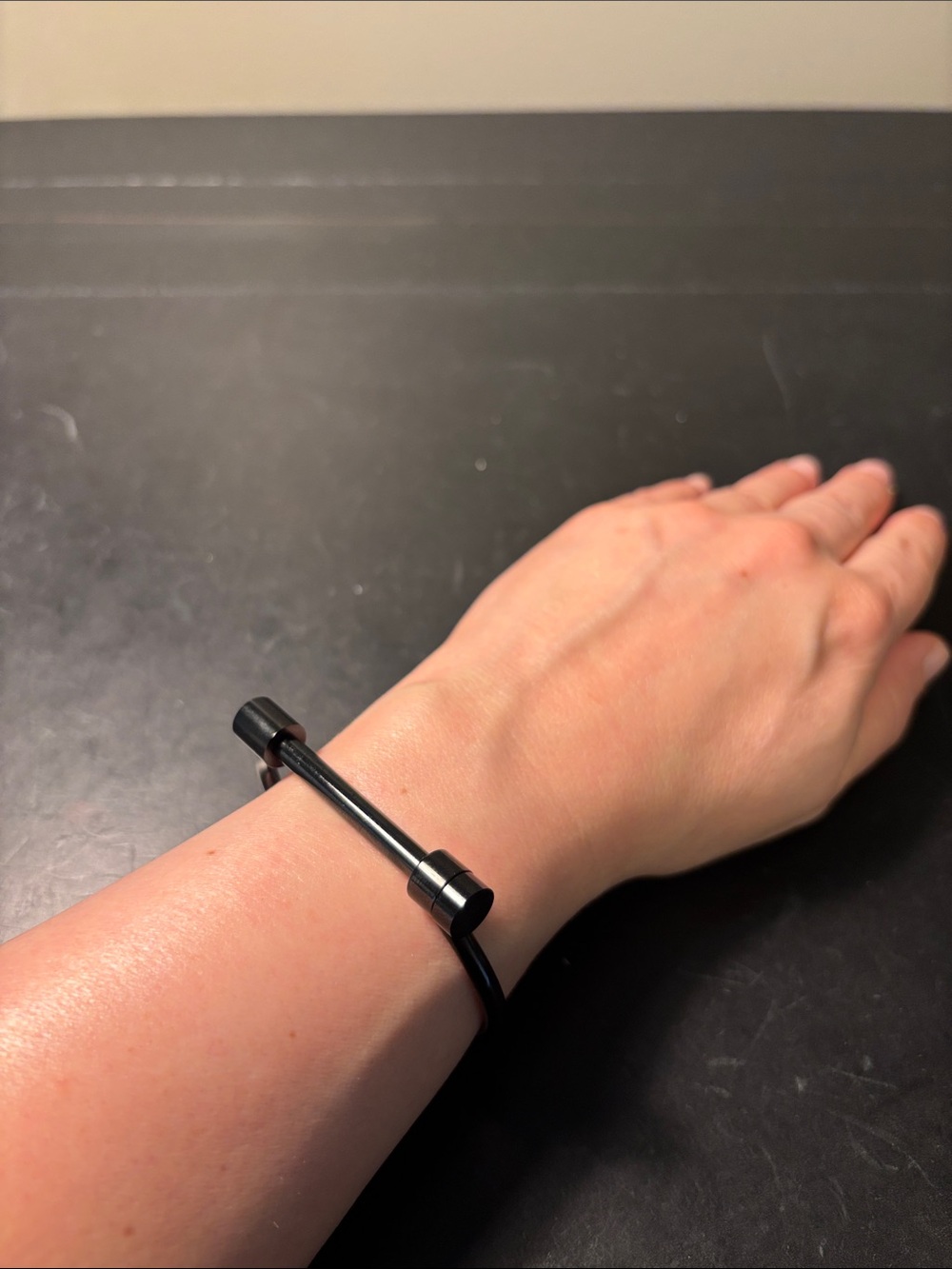 Black metal bracelet